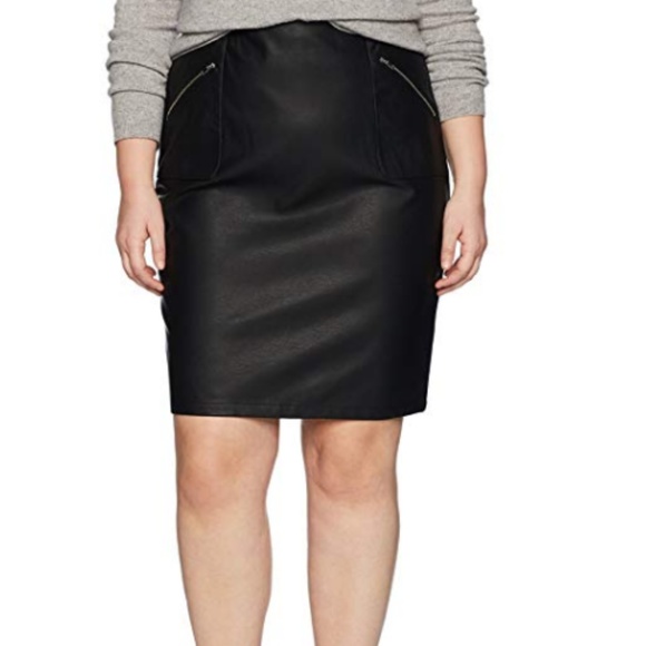 Rebel Dresses & Skirts - Rebel Women's Plus Size Fax Leather Black Skirt